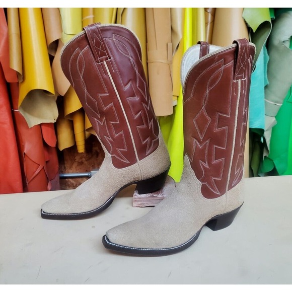 Kimmel Boot Co. Custom Shop Roughout & Calfskin Cowboy Boots US Women's 7.5-8 B - Picture 2 of 12